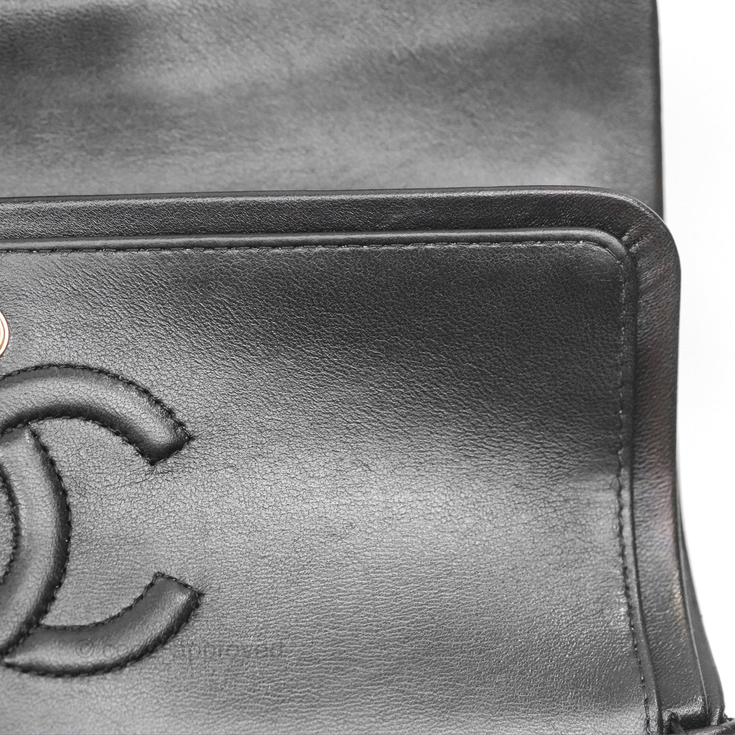 Chanel Small Classic Quilted Flap Black Lambskin Rose Gold Hardware