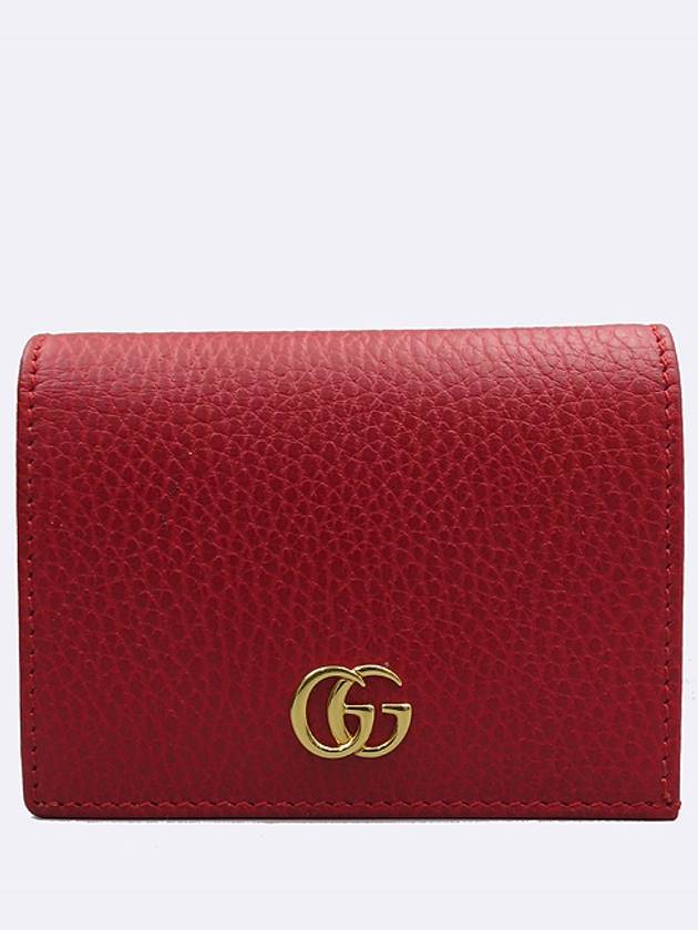 Luxury Gucci Trending 2025 Luxury Gucci Trending 2025 456126 Red Leather GG Marmont Card Half Wallet