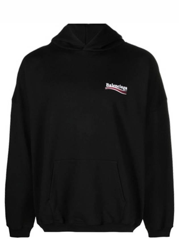 Luxury Balenciaga Men's Embroidered Logo Hoodie Black