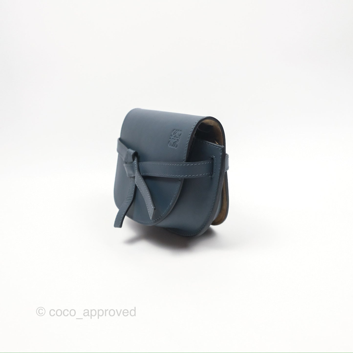 Loewe Mini Gate Dual bag Onyx Blue Soft Calfskin Jacquard Strap