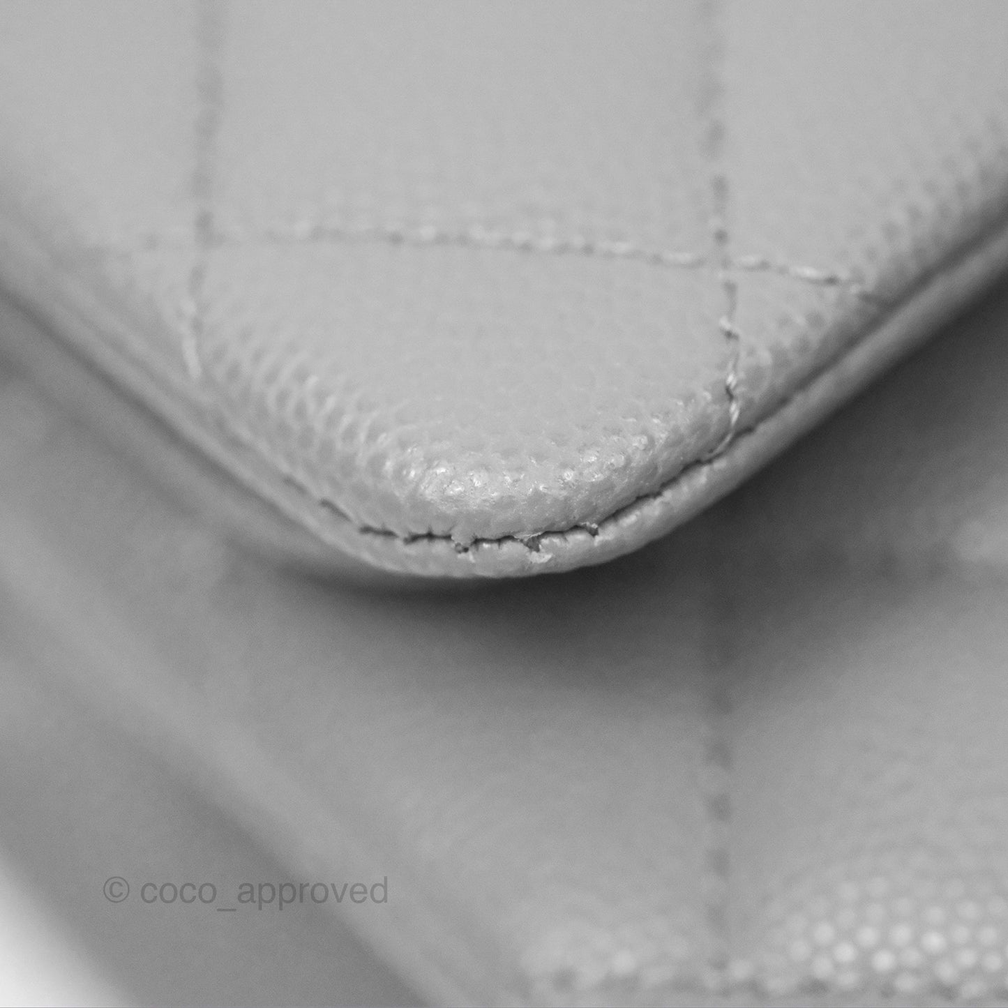 Chanel Small Classic Quilted Flap Grey Caviar Gold Hardware