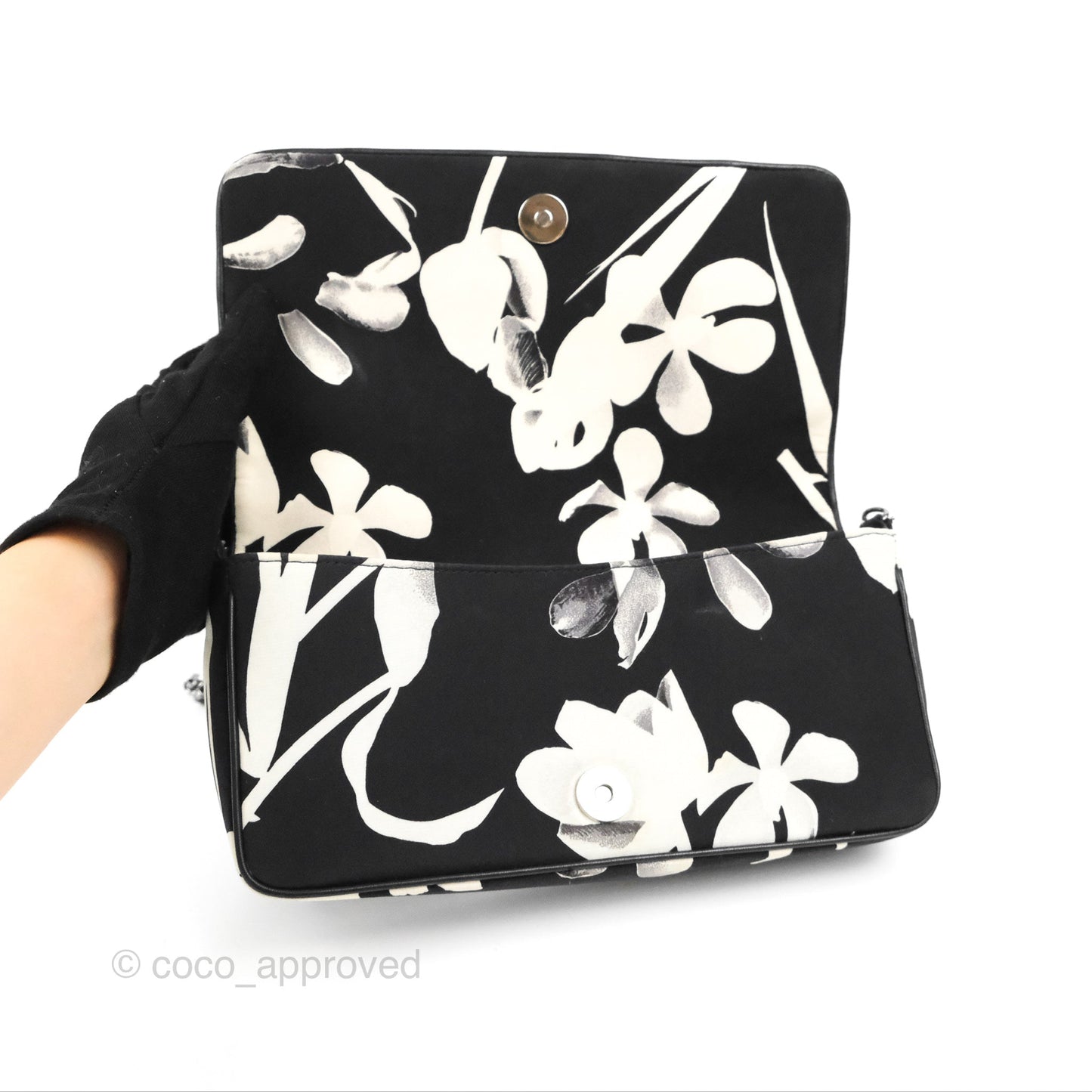 Chanel Timeless Tahiti Canvas Bag Navy Leather