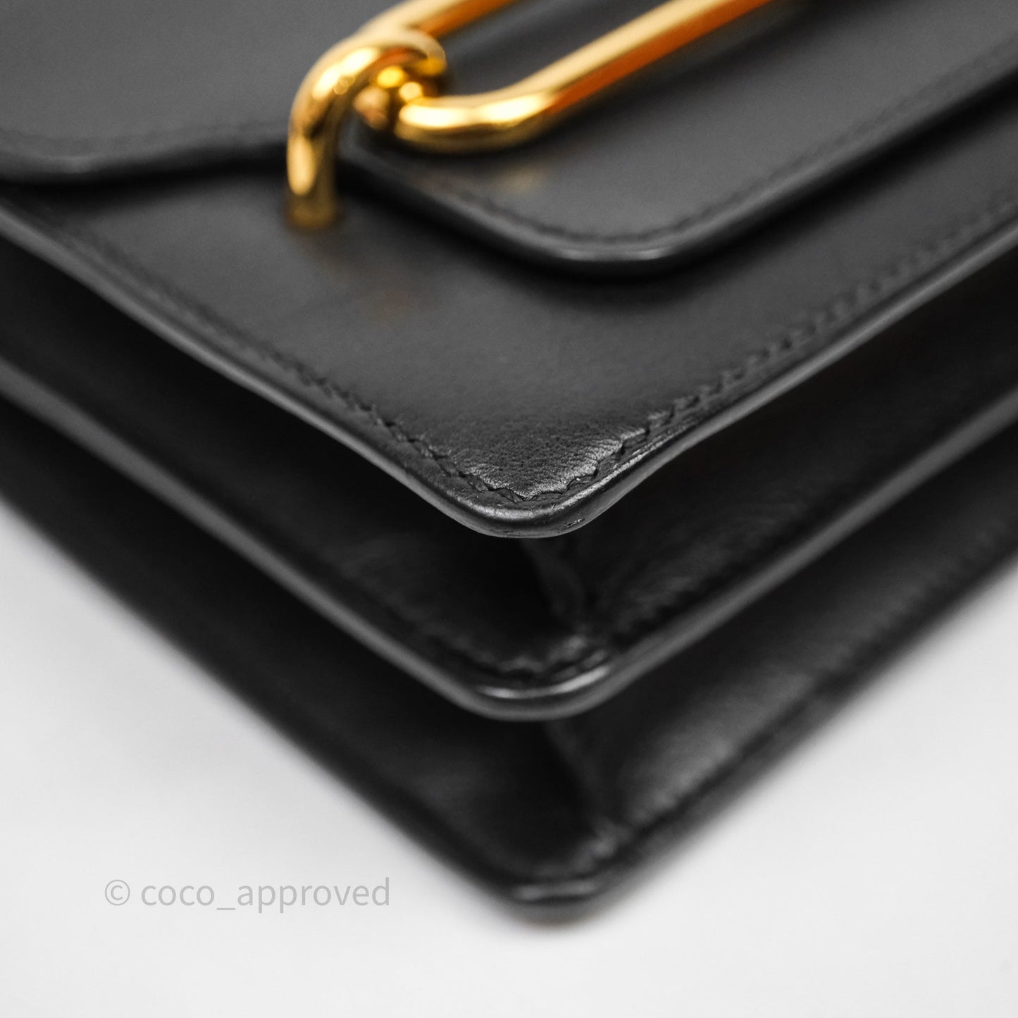 Hermès Roulis Mini 18 Black Veau Evergrain Gold Hardware