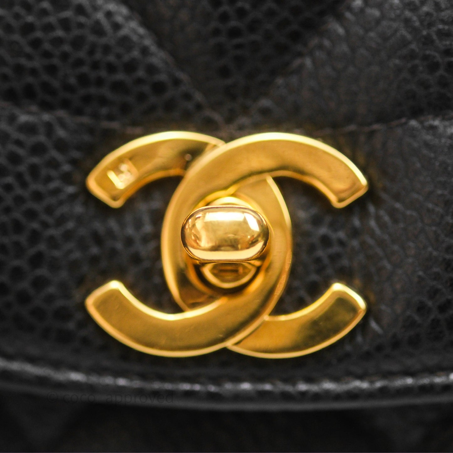 Chanel Small Vintage Quilted Classic Diana Flap Bag Black Caviar 24K Gold Hardware