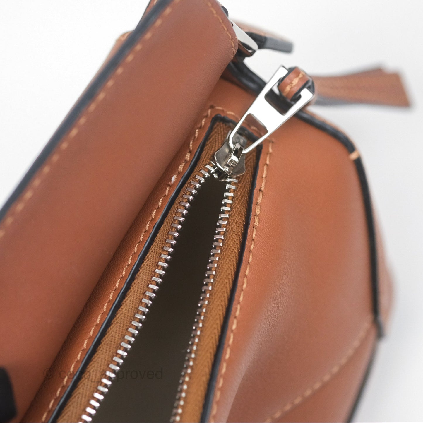Loewe Mini Puzzle Edge Bag Tan Calfskin Palladium Hardware