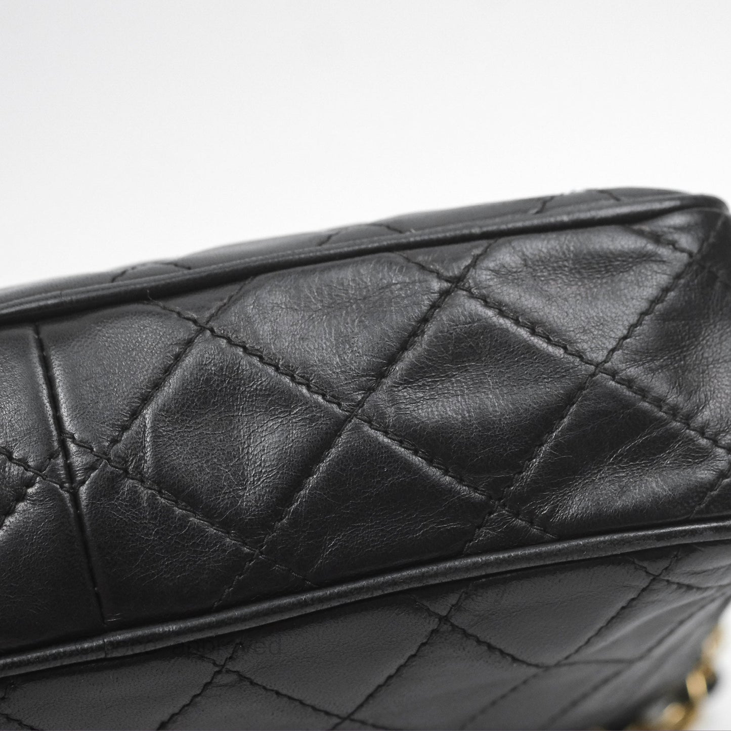 Chanel Vintage Camera Bag Black Lambskin Gold Hardware
