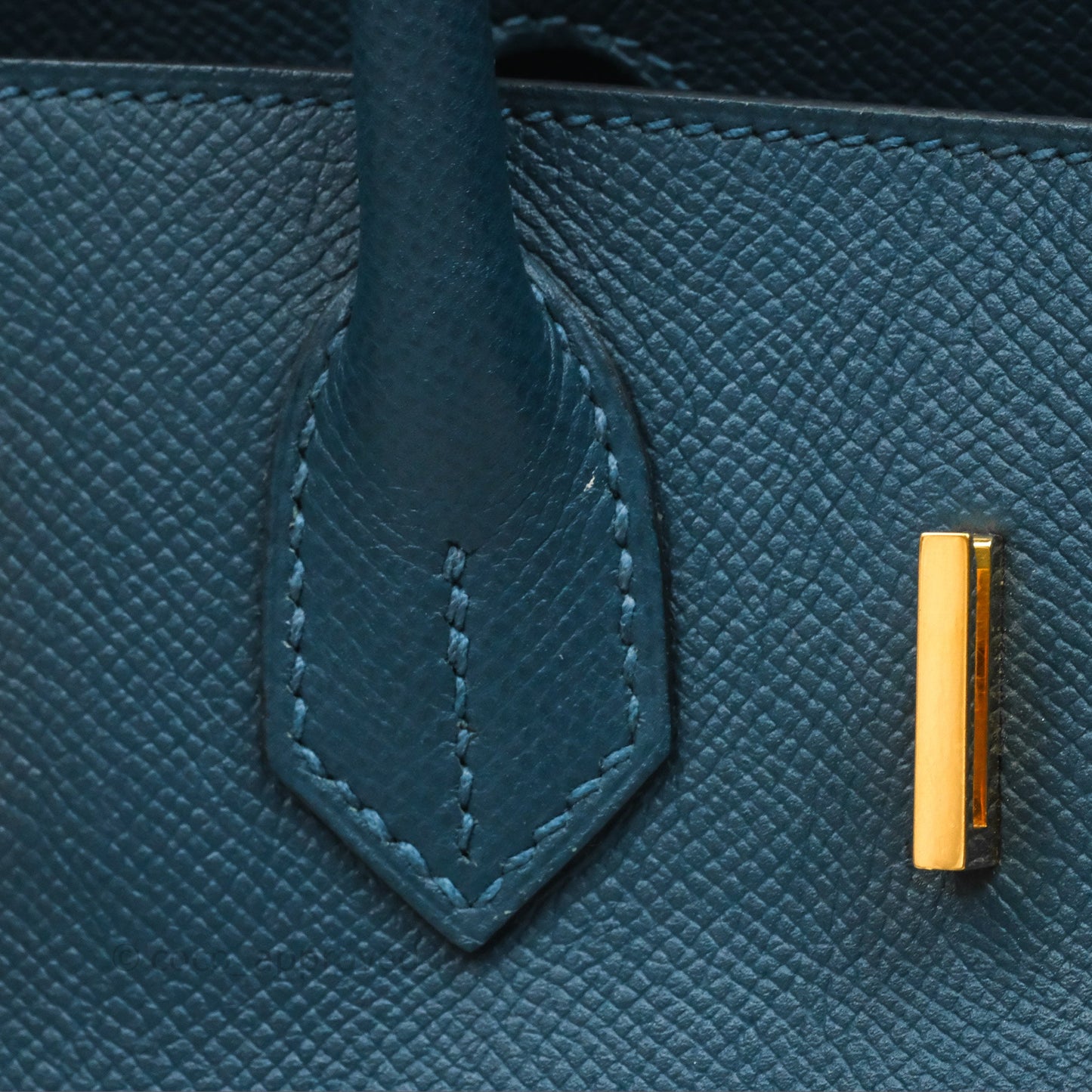 Hermès Birkin 30 Retourne Bleu de Prusse 7P Epsom Gold Hardware