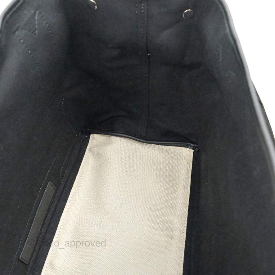 Balenciaga Small Navy Cabas Bag Off-white Canvas