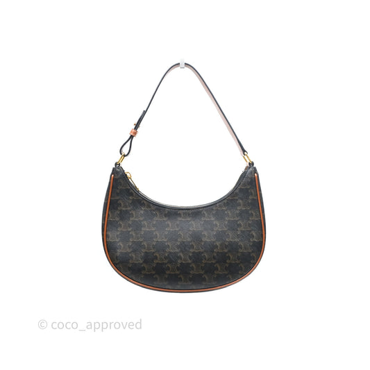 Celine Ava Bag In Triomphe Canvas Calfskin Tan
