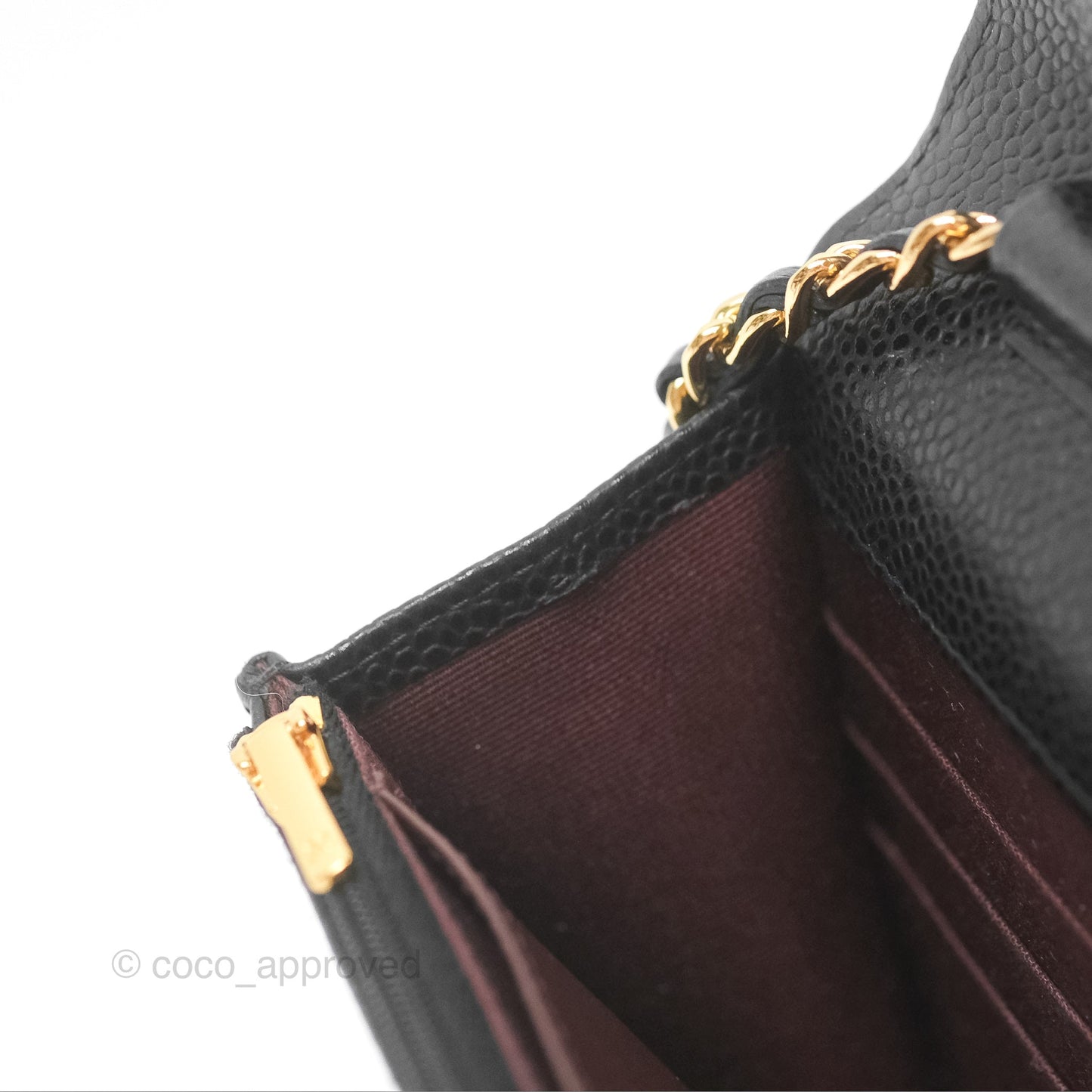 Chanel Classic Wallet On Chain WOC Quilted Black Caviar Gold Hardware