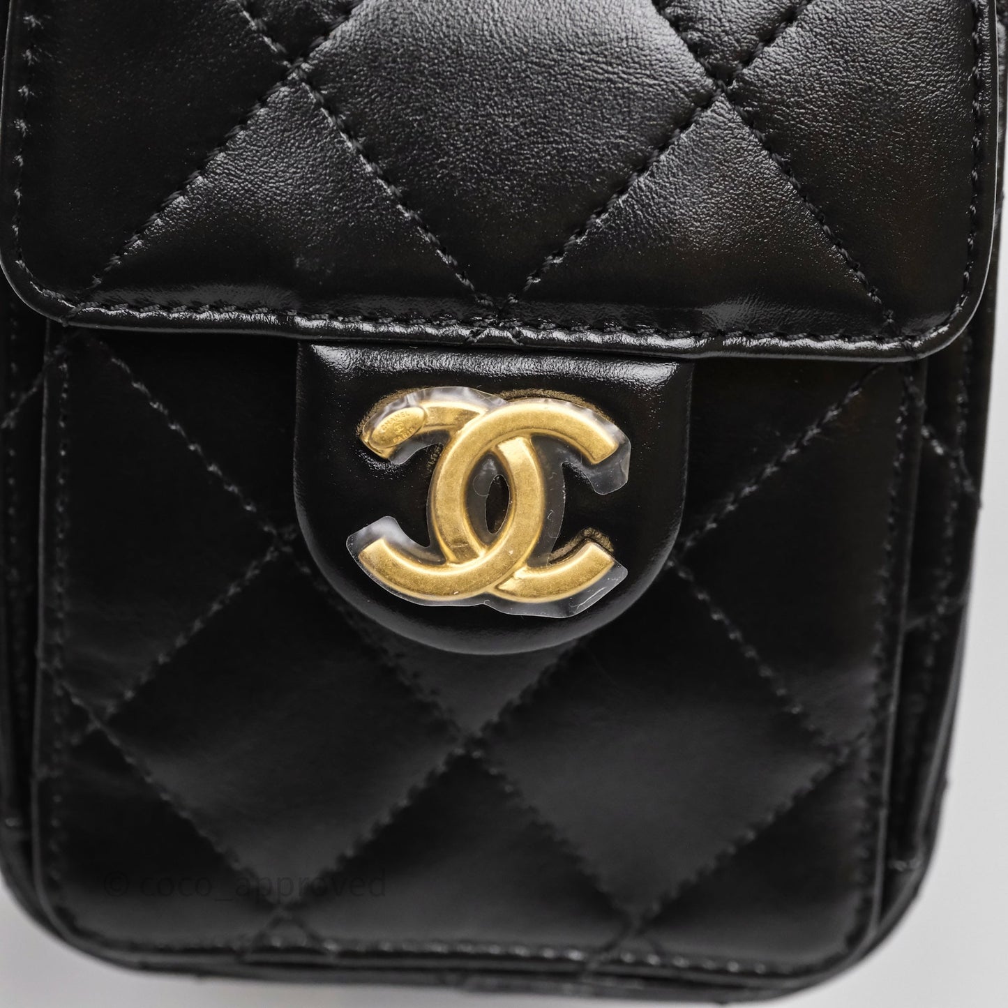 Chanel 25 Mini Black Shiny Crumpled Calfskin Mixed Hardware