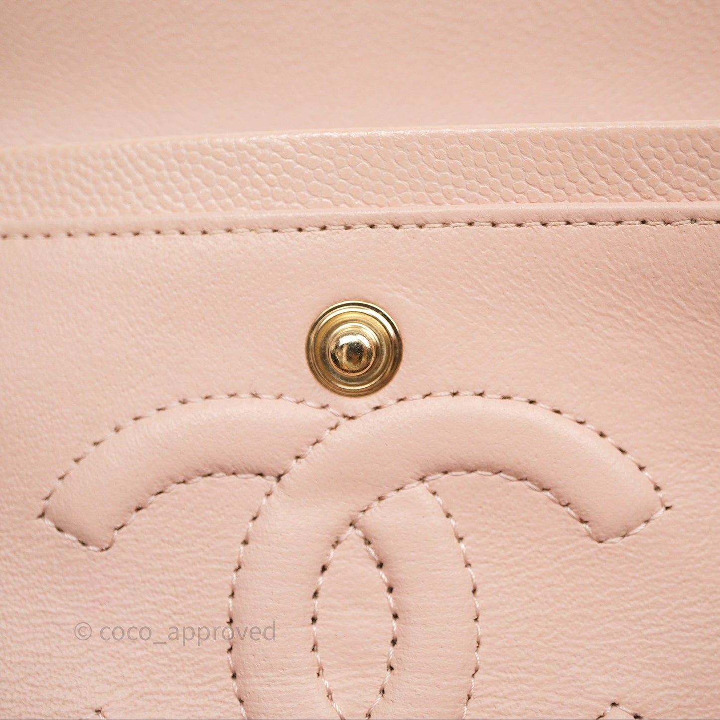Chanel Small Classic Flap Quilted Rose Clair Caviar Gold Hardware