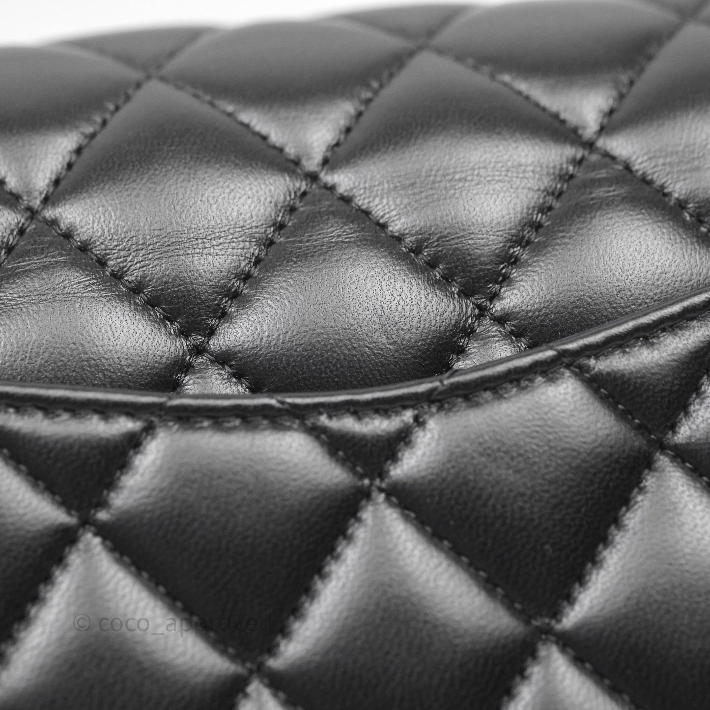 Chanel Classic M/L Medium Flap Quilted Black Lambskin Gold Hardware