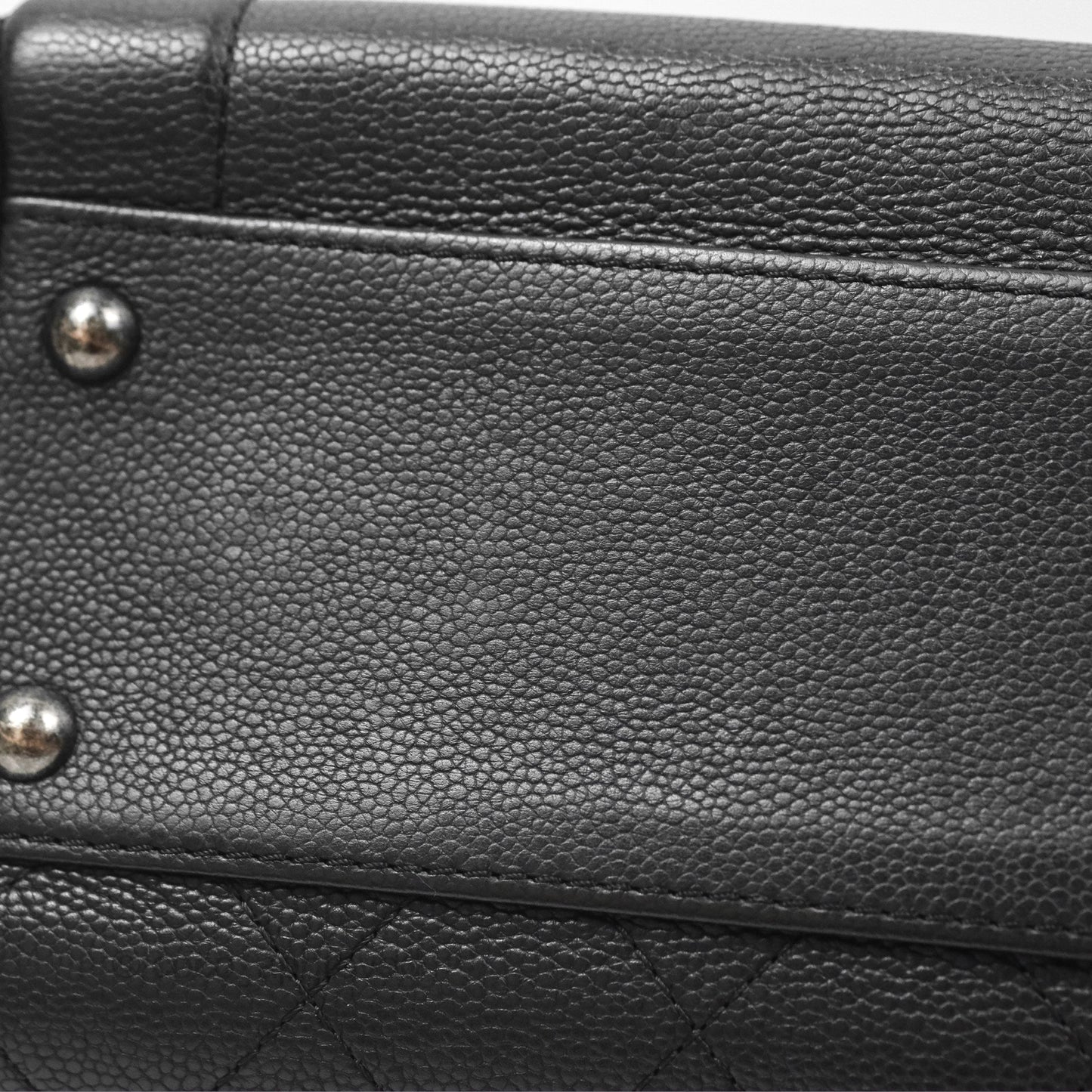 Chanel Top Handle Flap Bag Black Caviar Ruthenium Hardware