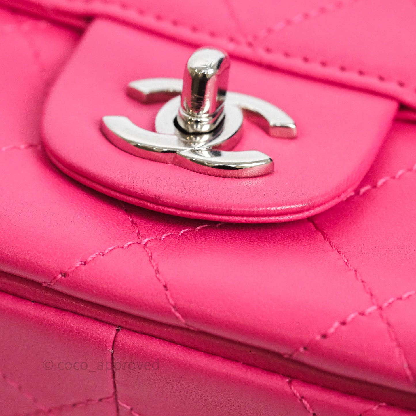 Chanel Stitched Double Flap Bag Pink Calfskin Silver Hardware