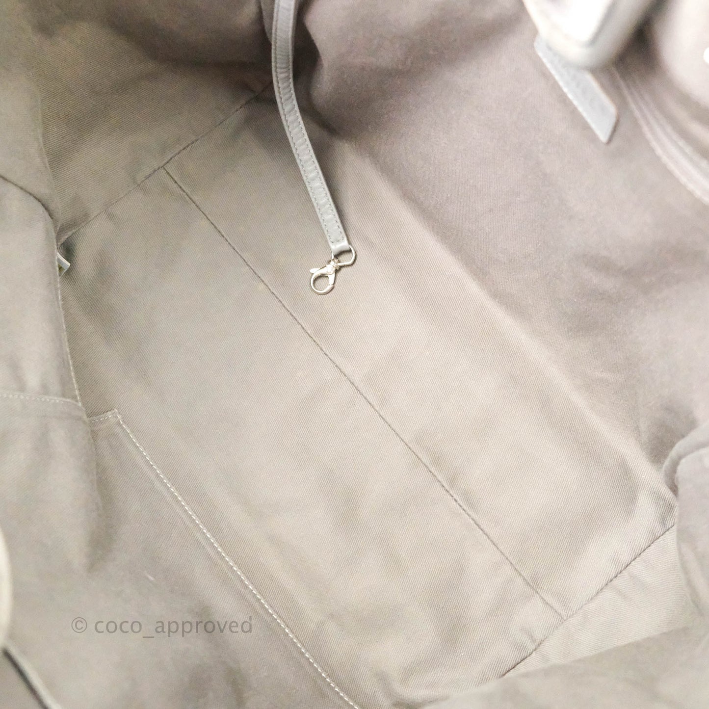 Chanel Large Deauville Grey Canvas Silver Hardware
