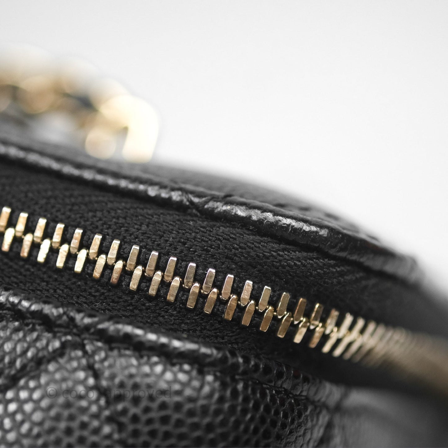 Chanel Vanity Rectangular With Chain Black Caviar Gold Hardware