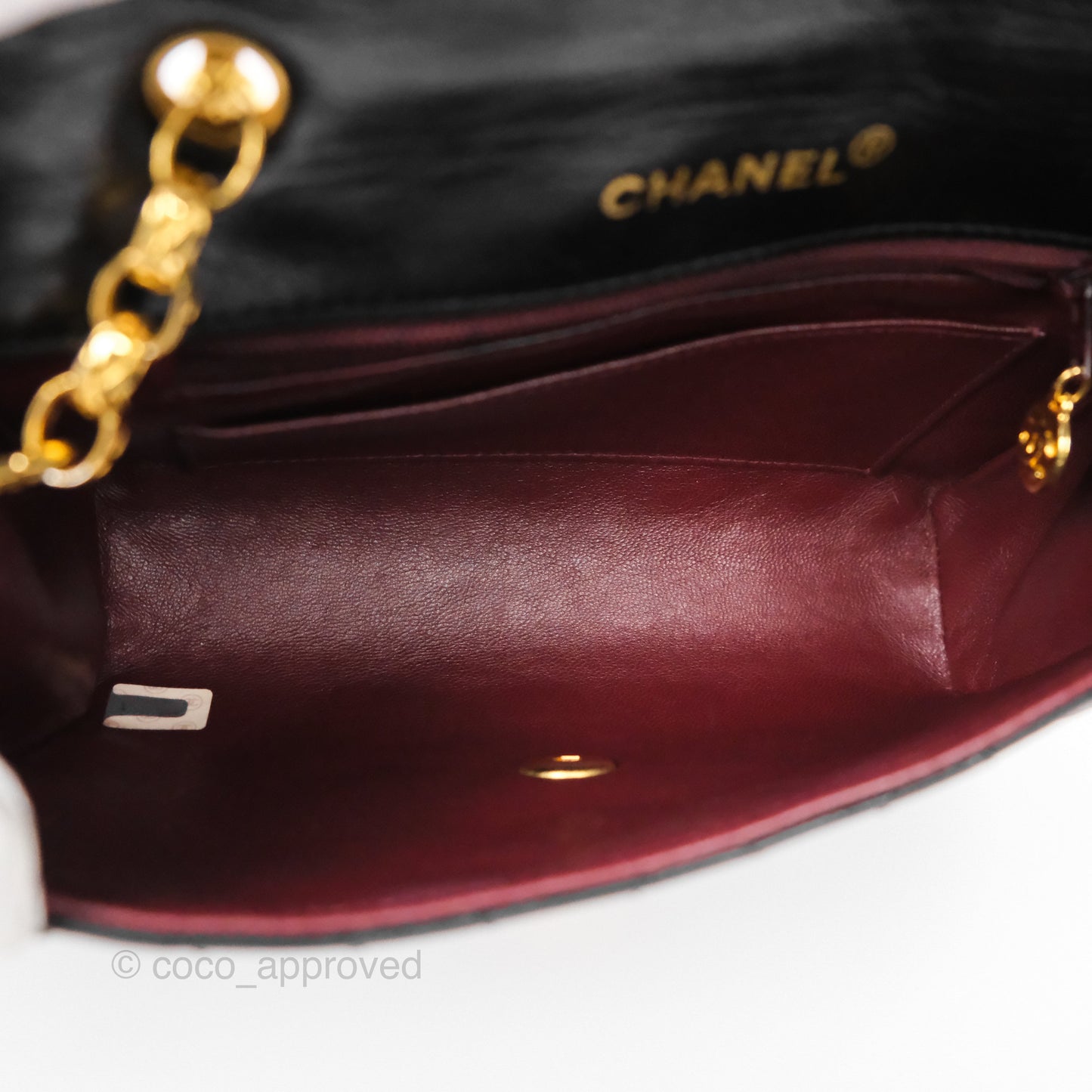 Chanel Vintage Small Diana Flap Black Lambskin 24K Gold Hardware