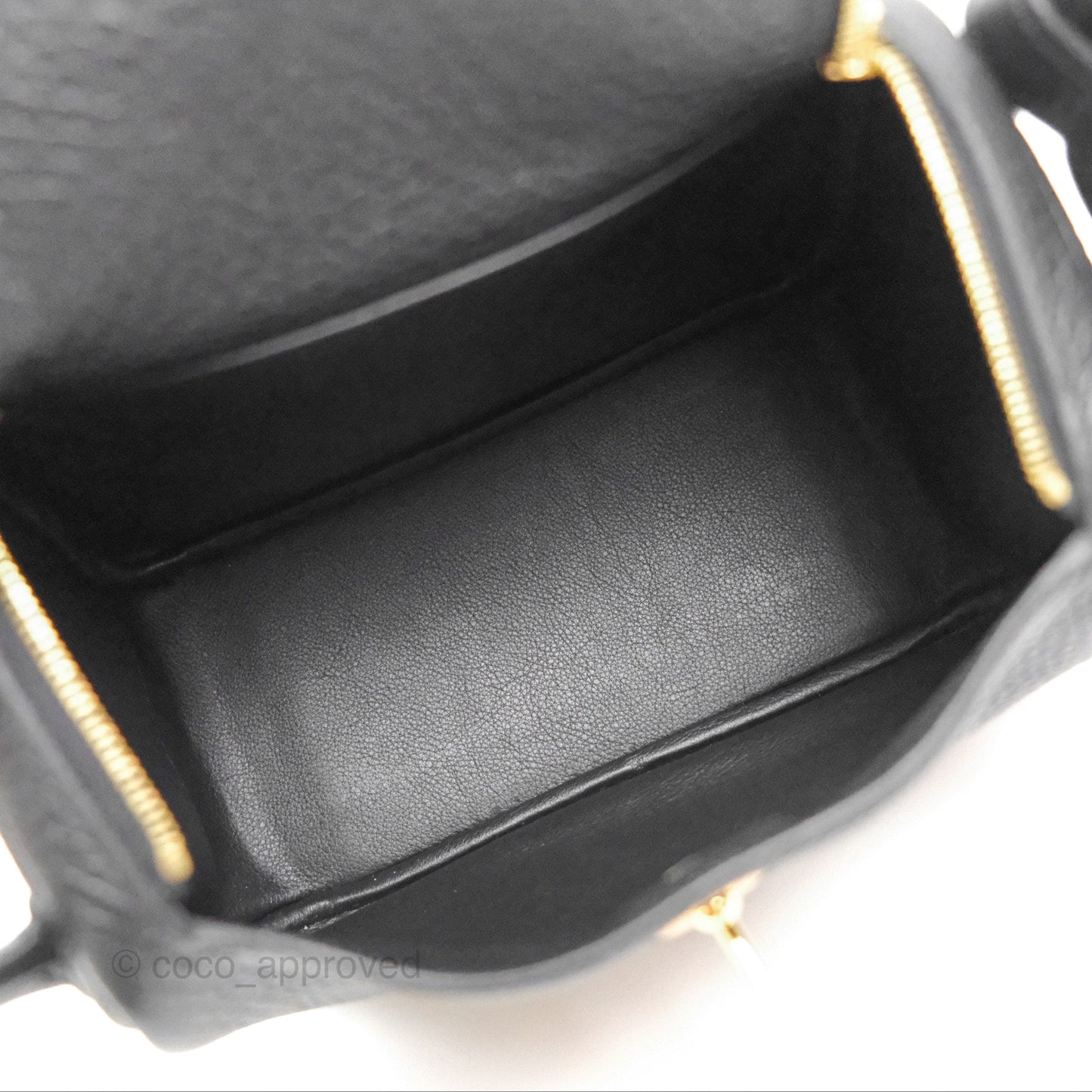 Hermès Mini Lindy 20 Black Clemence Gold Hardware