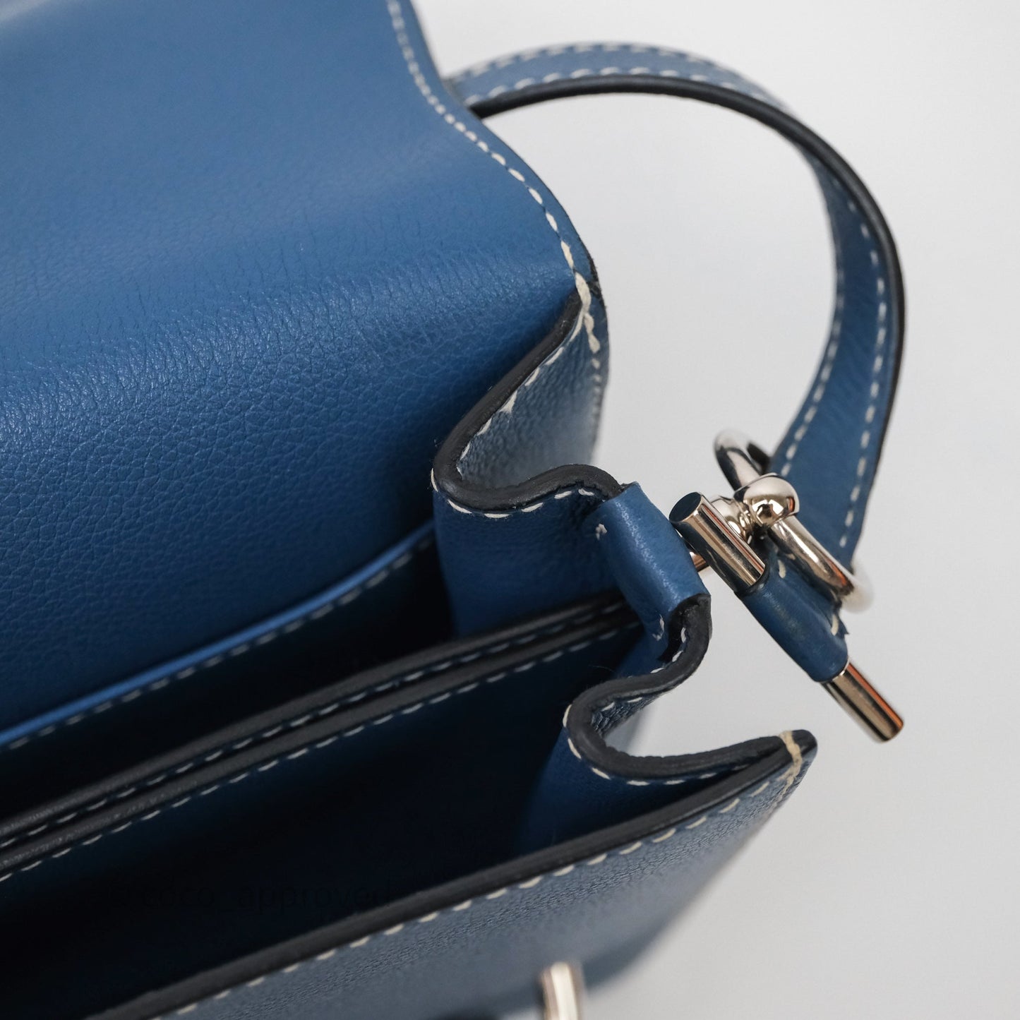 Hermès Roulis 23 Blue Evercolor Palladium Hardware