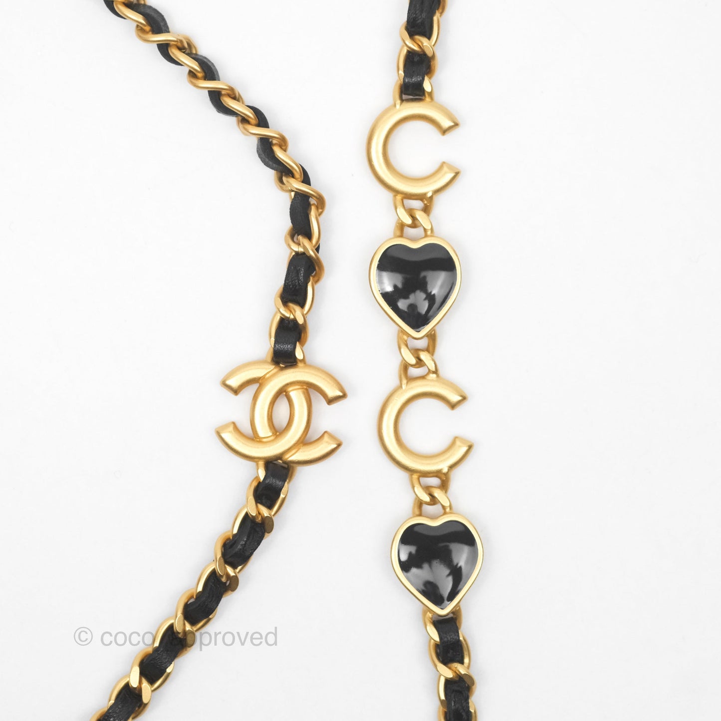 Chanel Vanity with COCO Heart Chain Black Lambskin Aged Gold Hardware