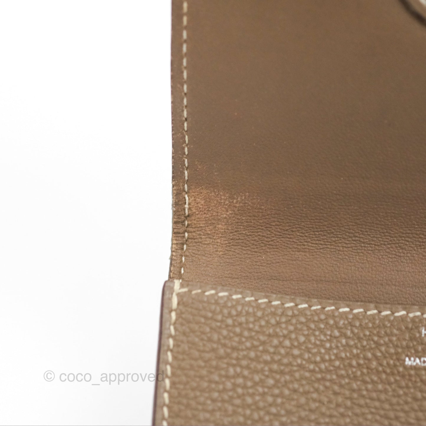 Hermes Dogon Card Case Etoupe Togo Palladium Hardware