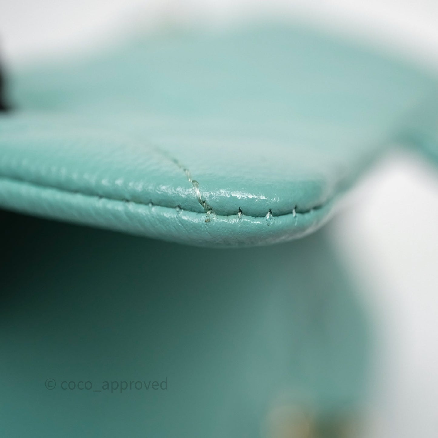 Chanel Classic M/L Medium Flap Quilted Tiffany Green Caviar Gold Hardware