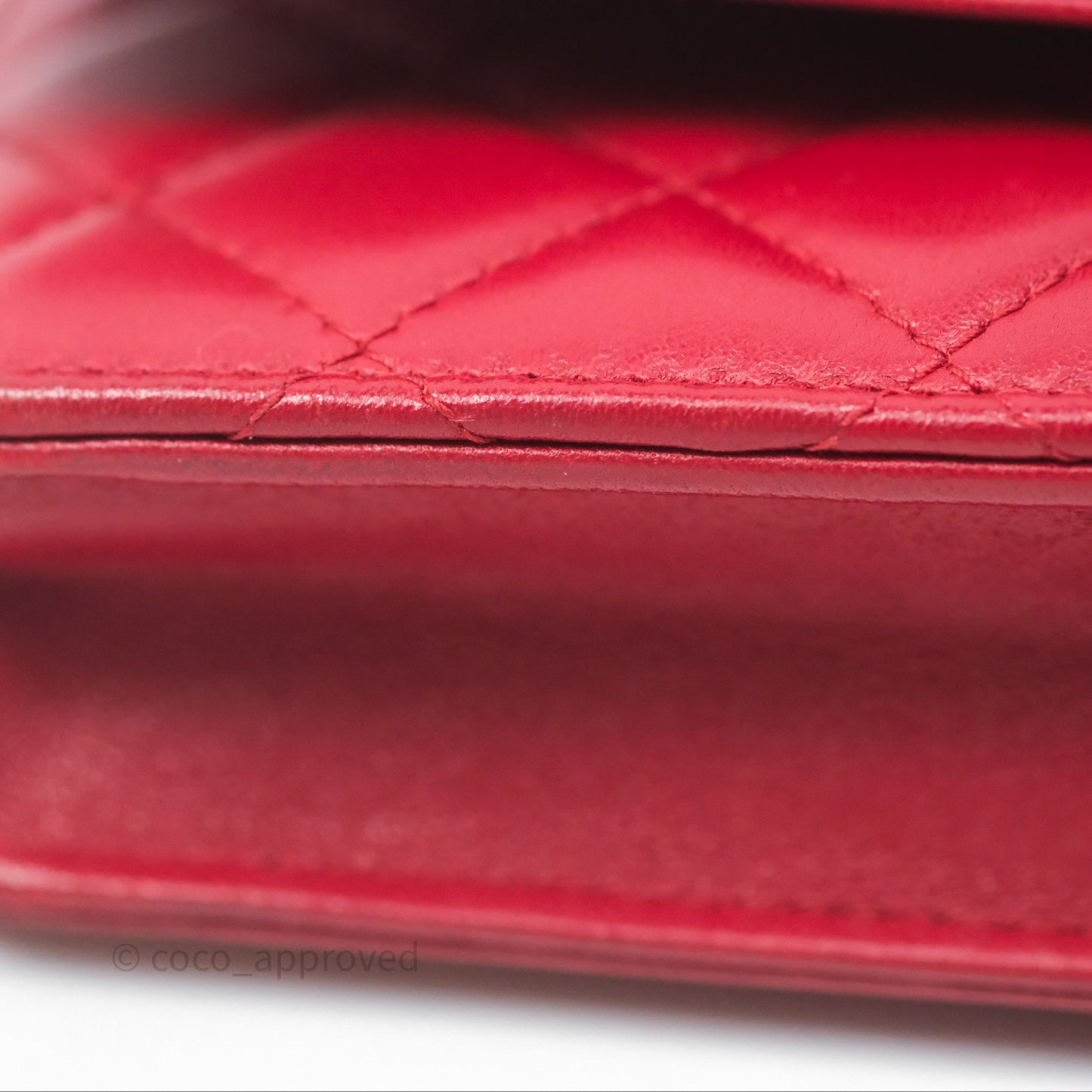 Chanel Boy Wallet on Chain WOC Red Lambskin Ruthenium Hardware