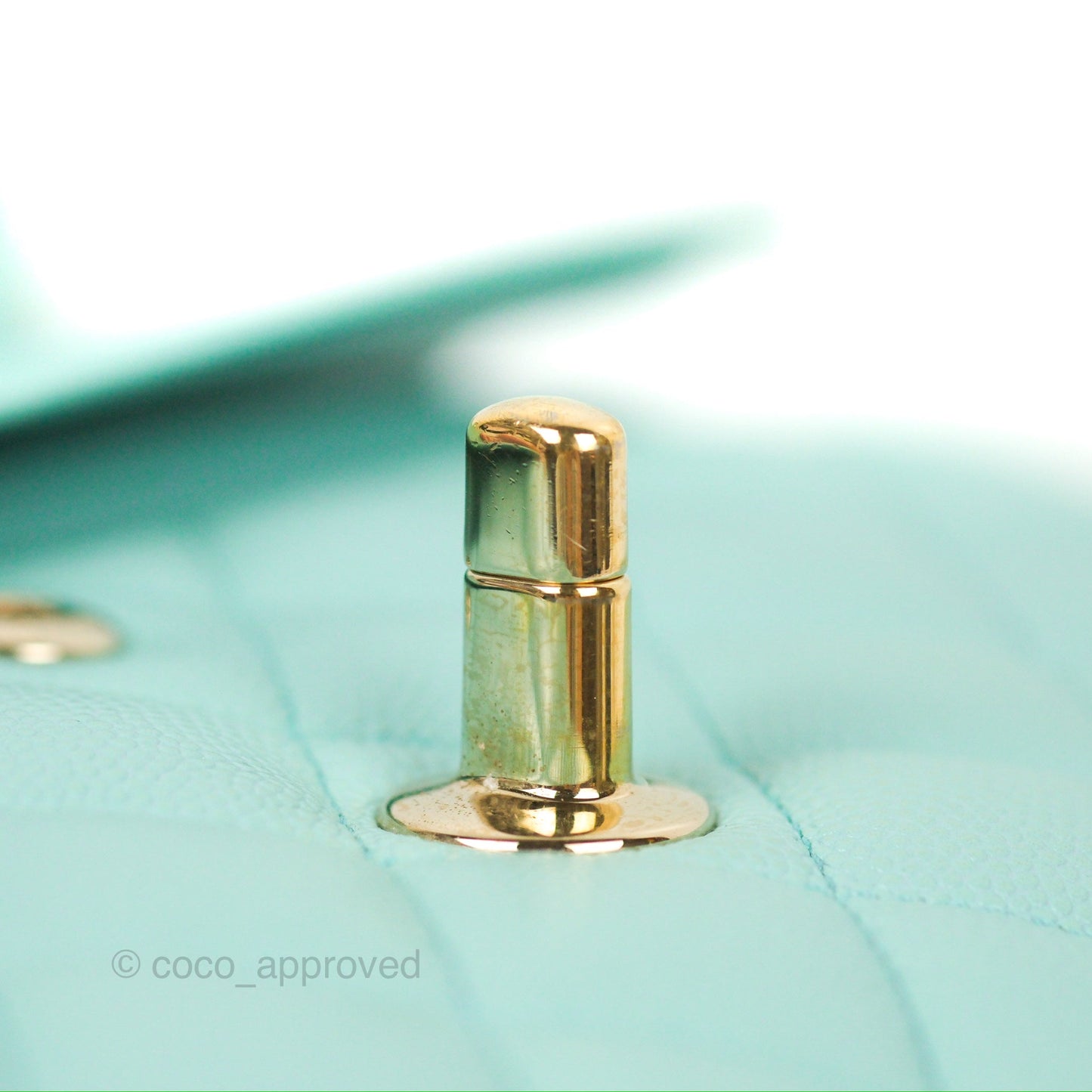 Chanel Small Classic Quilted Flap Tiffany Blue Caviar Gold Hardware 20C