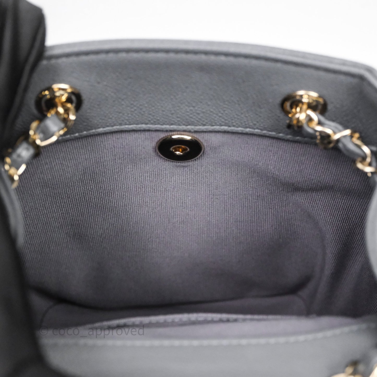 Chanel Small Duma Backpack Dark Grey Caviar Gold Hardware 23K