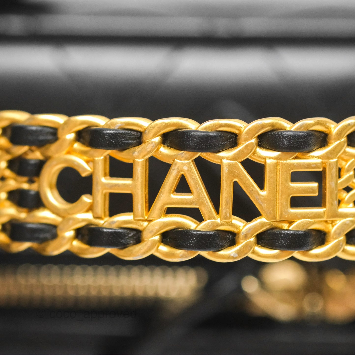 Chanel Top Handle Vanity Case Black Shiny Lambskin Aged Gold Hardware