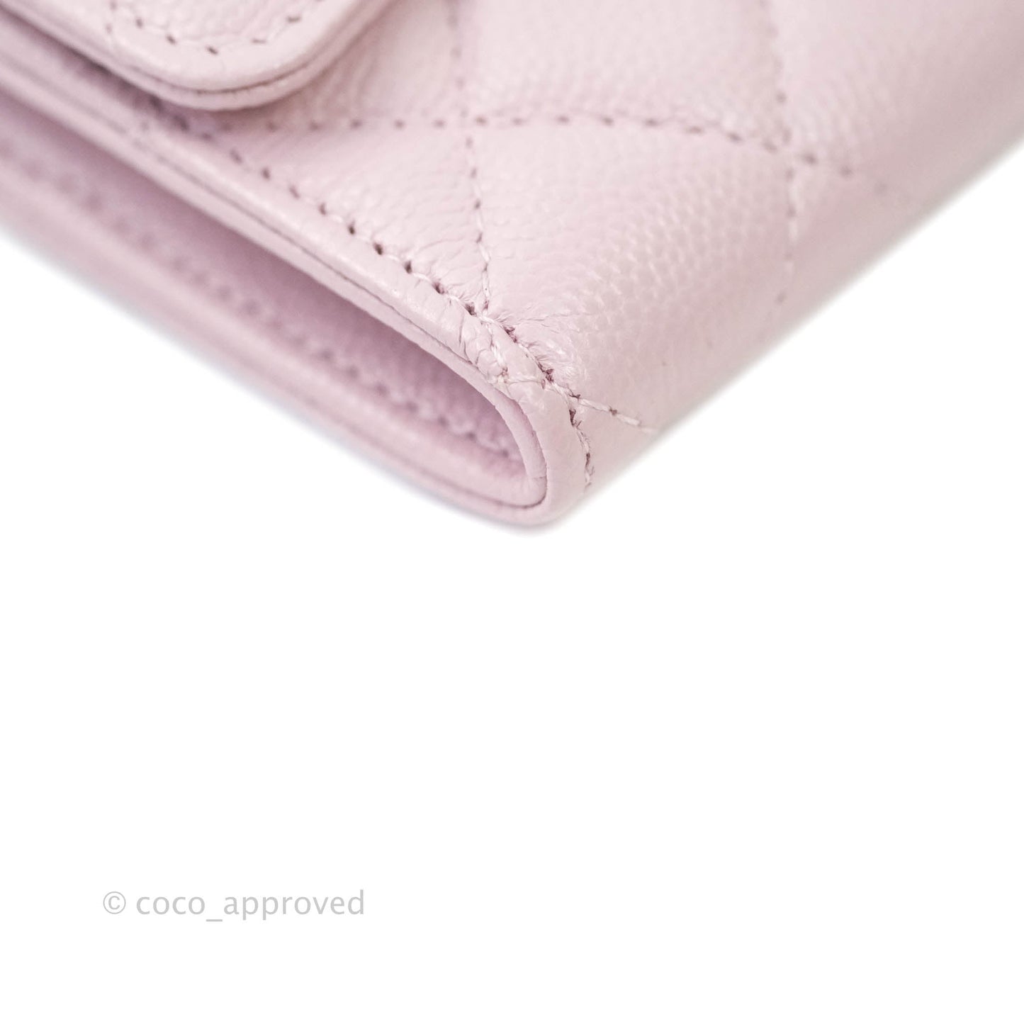 Chanel Caviar Quilted Flap Card Holder Lilac Rose Clair Gold Hardware 21S