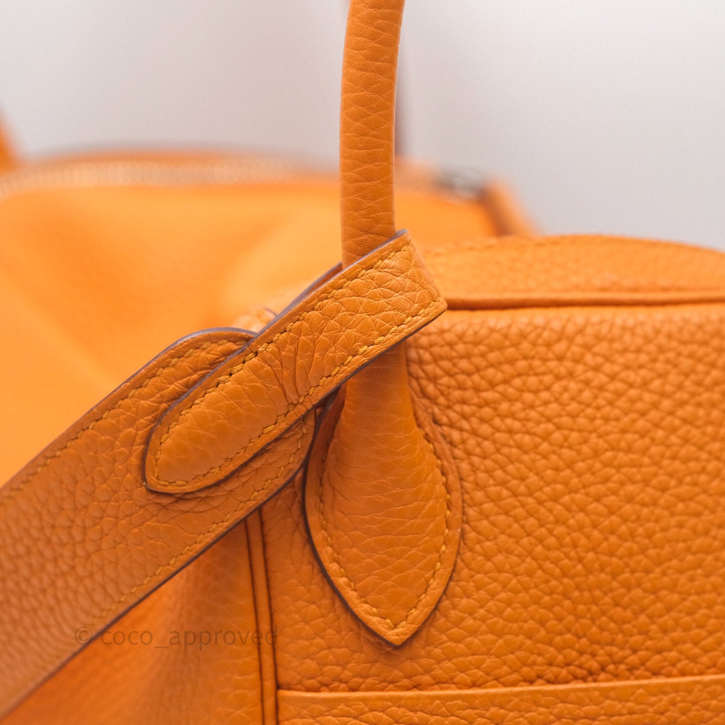 Hermès Lindy 30 Abricot I9 Clemence Palladium Hardware