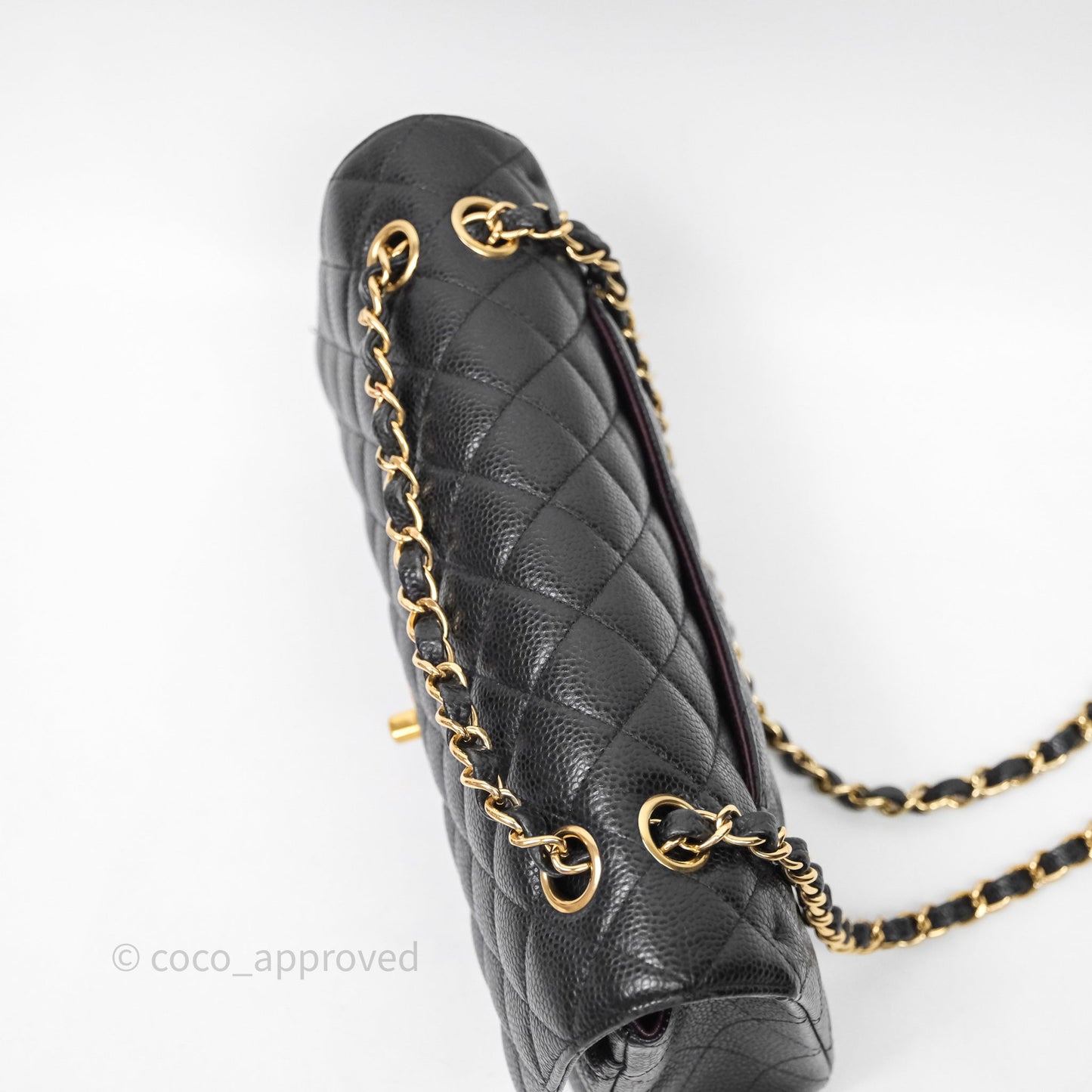 Chanel Classic M/L Medium Flap Quilted Black Caviar Gold Hardware