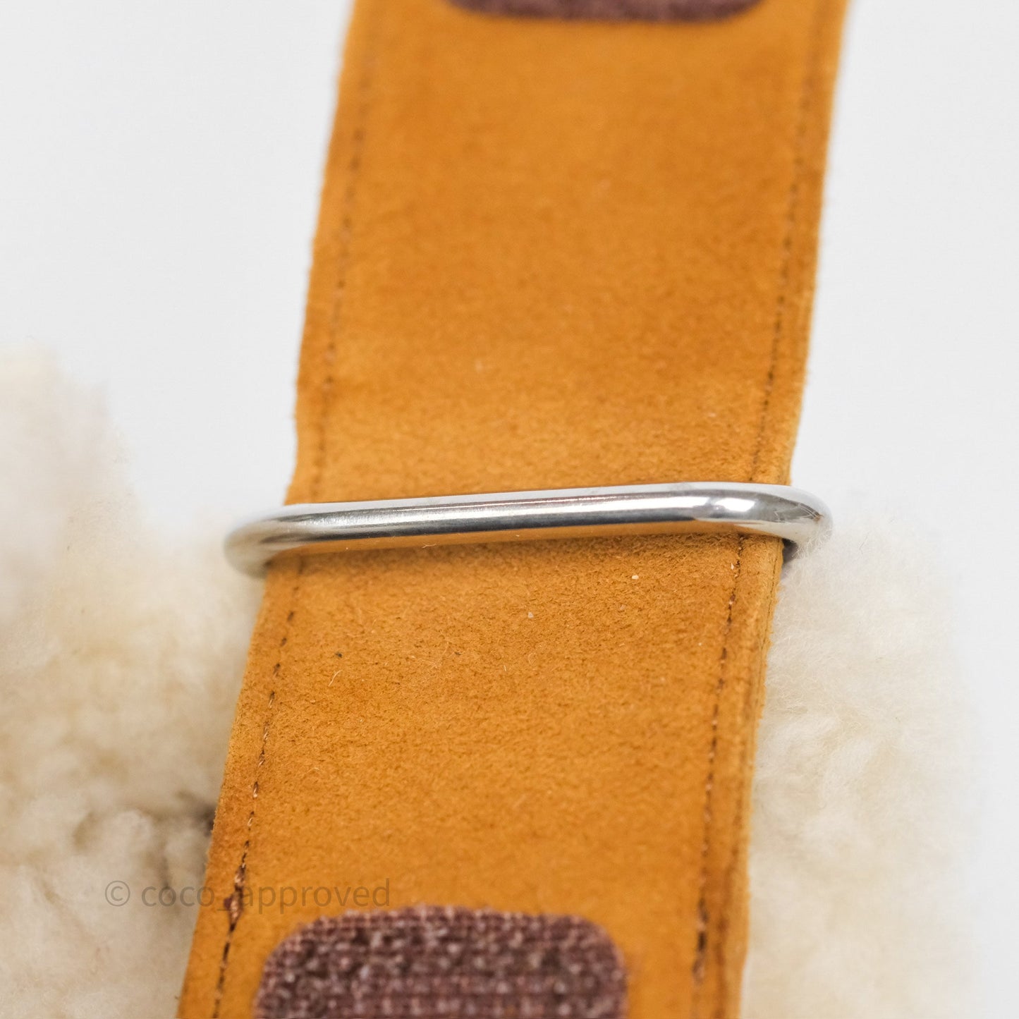 Hermès Chypre Sandal Shearling Beige Kraft / Ecru Goatskin Size 37