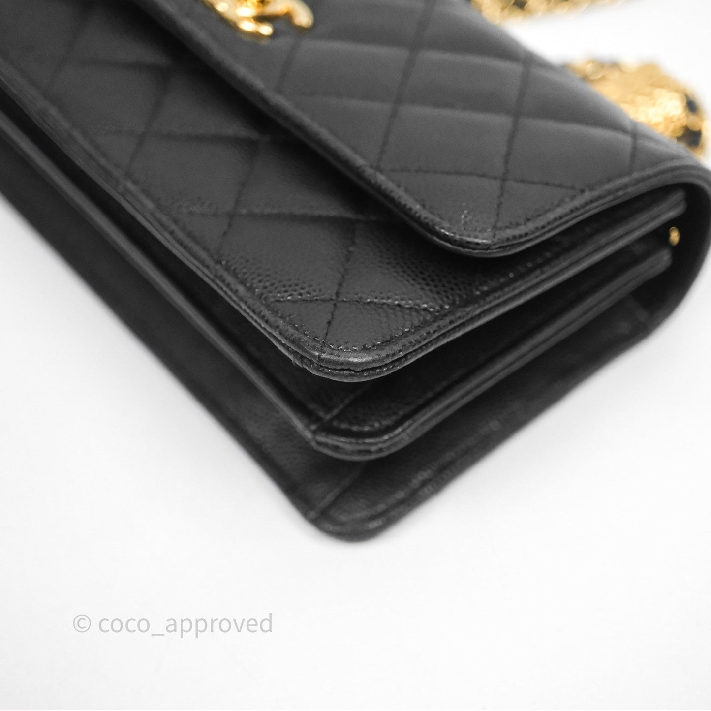 Chanel WOC Bag Charm Black Caviar Gold Hardware