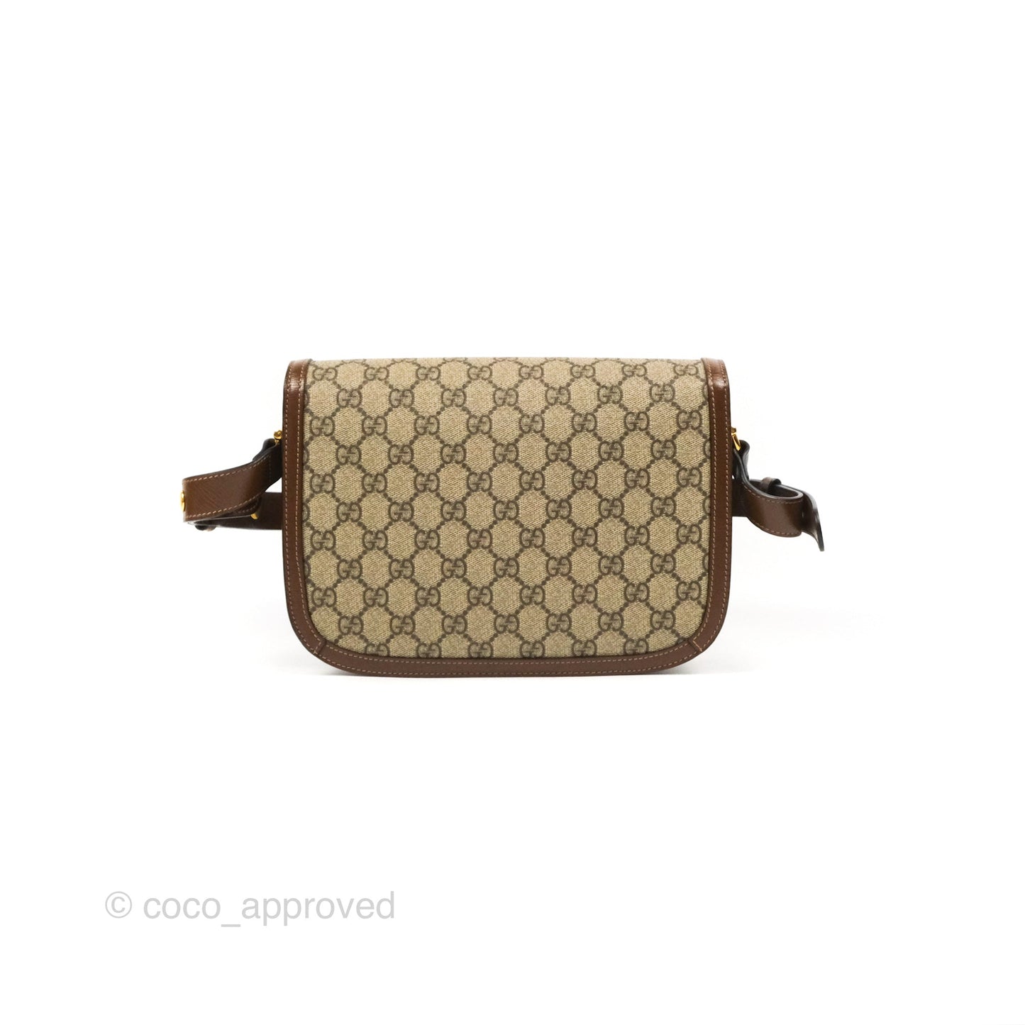 Gucci Horsebit 1955 GG Supreme Canvas Brown Shoulder Bag Gold Hardware