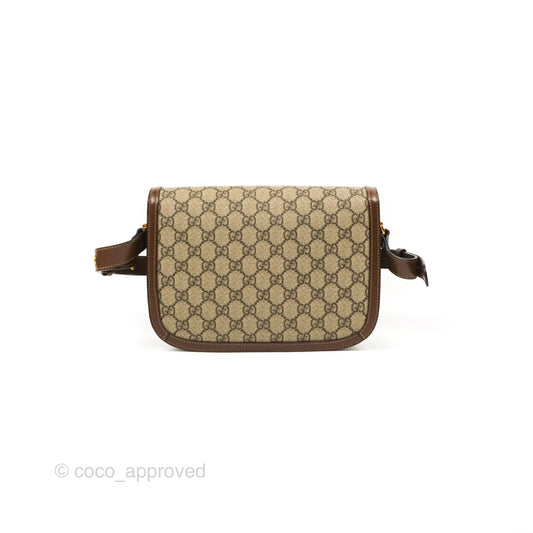 Gucci Horsebit 1955 GG Supreme Canvas Brown Shoulder Bag Gold Hardware