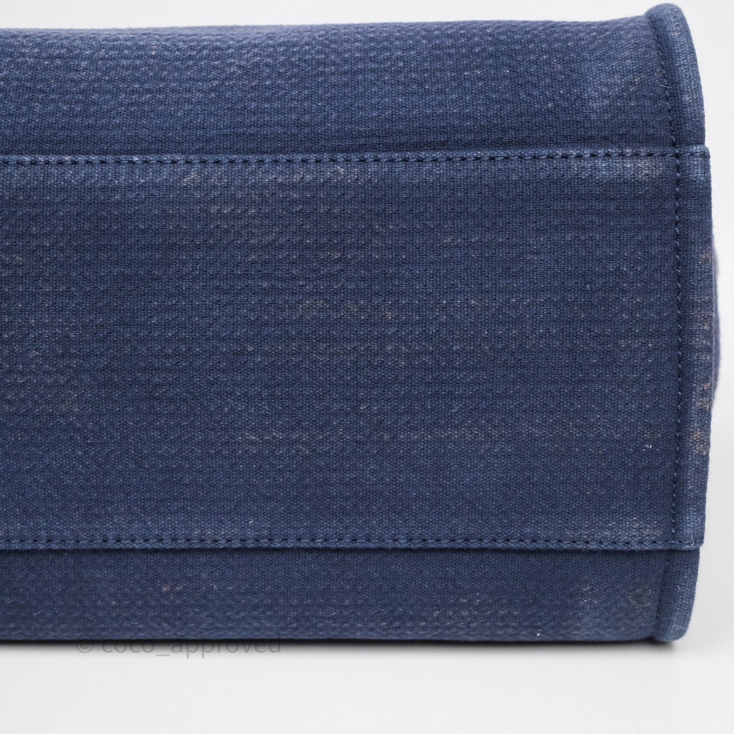 Chanel Large Deauville Navy Canvas Silver Hardware