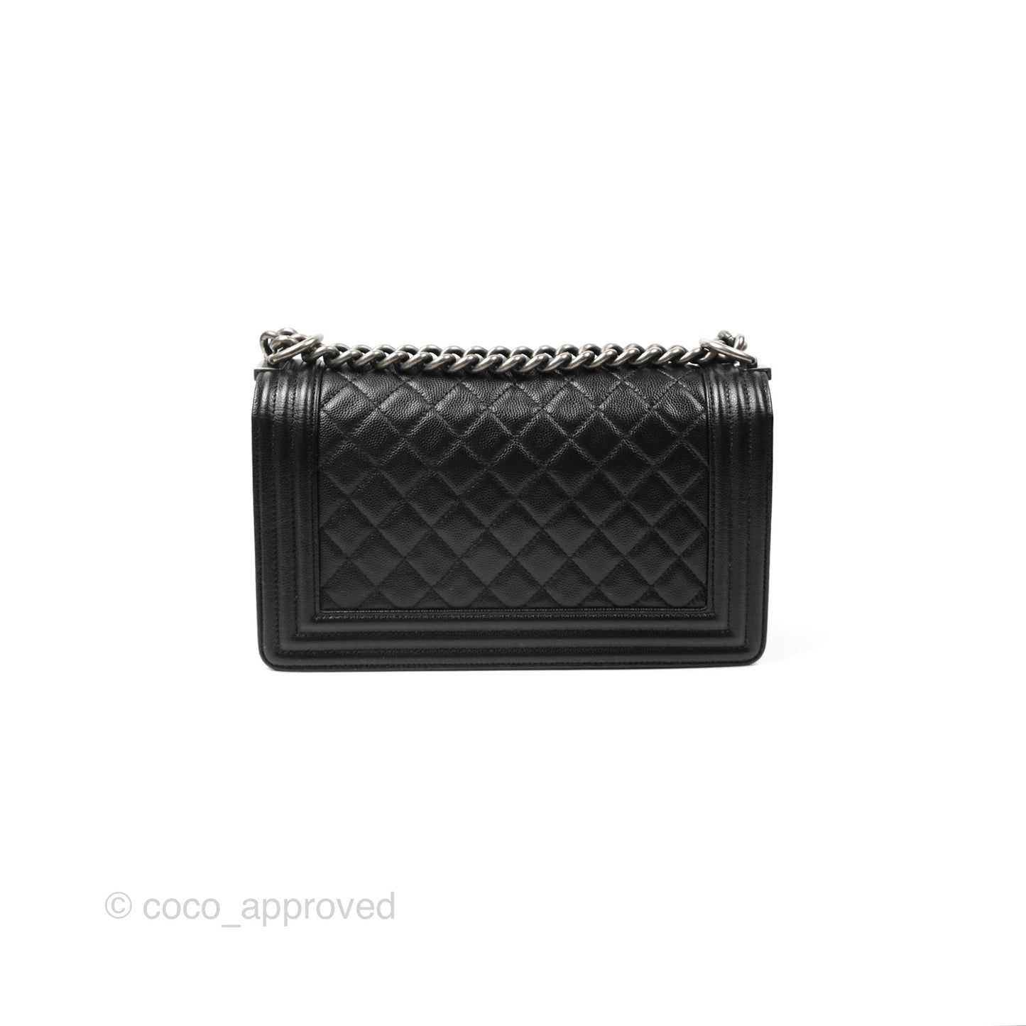 Chanel Boy Quilted Medium Black Caviar Ruthenium Hardware