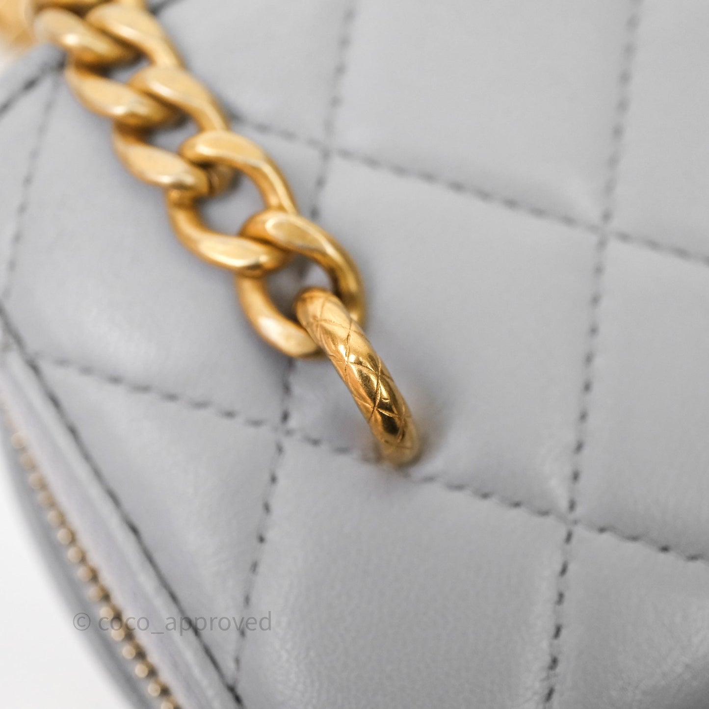 Chanel Vanity with Adjustable Chain Grey Lambskin Aged Gold Hardware