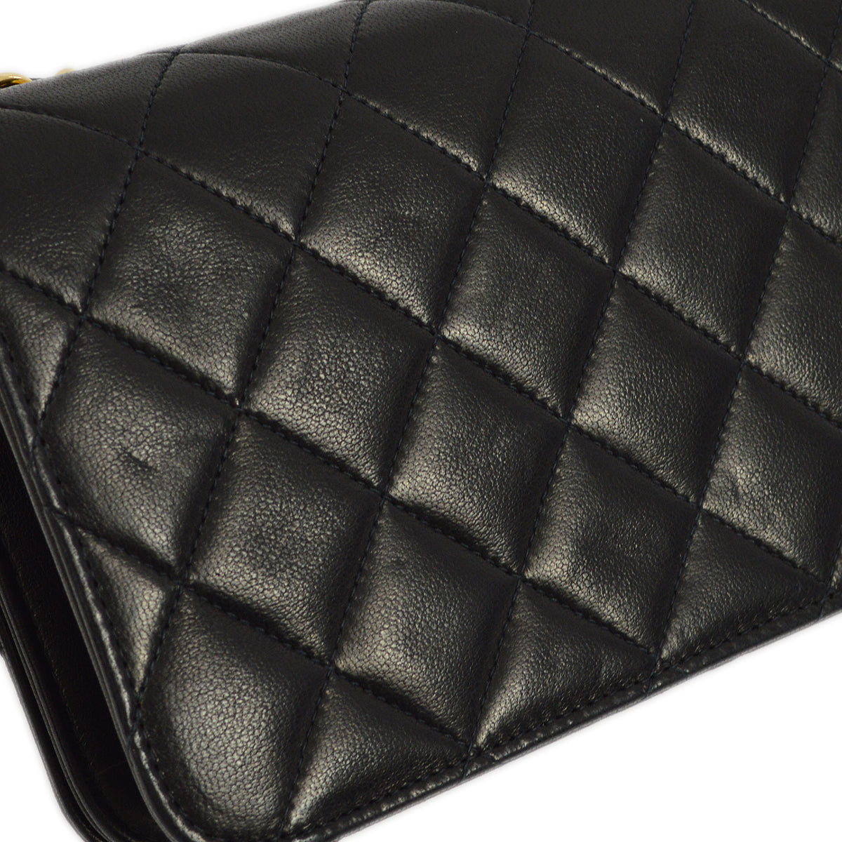 Chanel 1996-1997 Lambskin Pushlock Mini Full Flap Bag