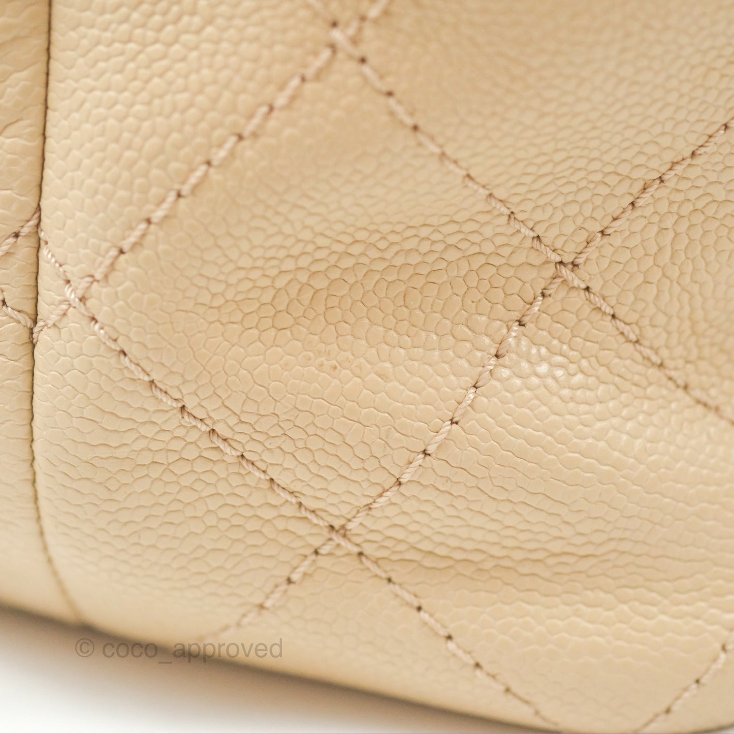 Chanel Large Fever Shopping Tote Quilted Beige Black Caviar