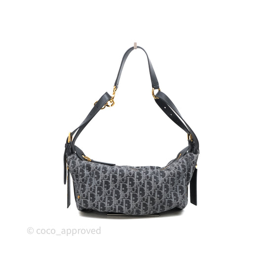 Dior Small D-Journey Bag Gray Denim Dior Oblique Jacquard