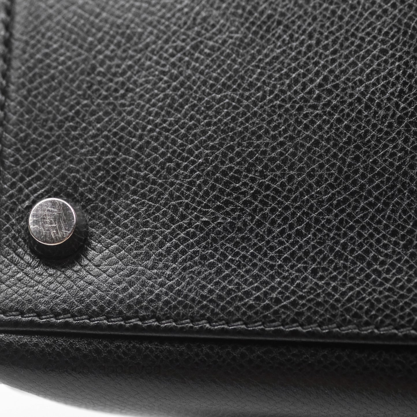 Hermès Vintage Kelly 28 Sellier Noir 89 Courchevel Palladium Hardware
