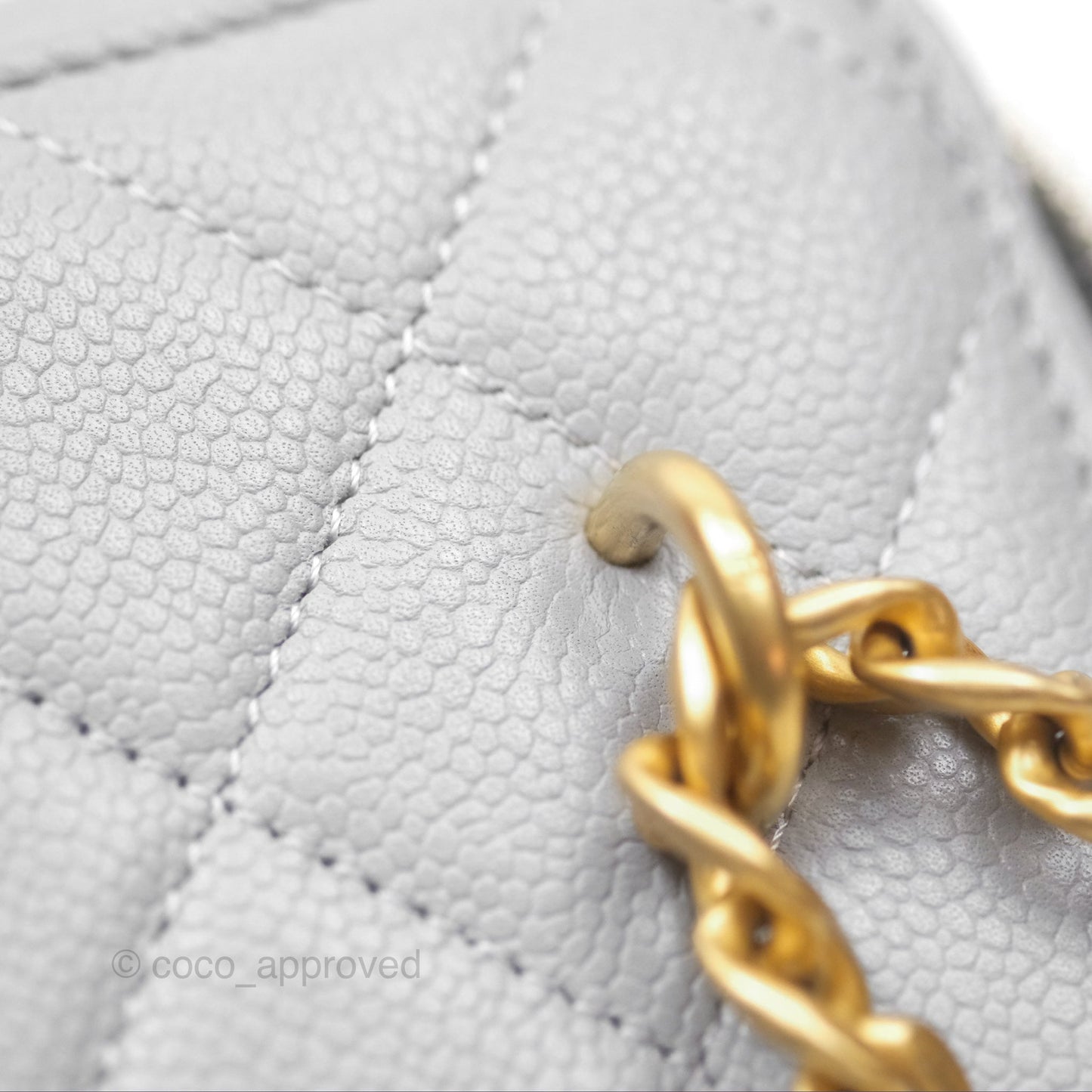 Chanel Vanity with Heart Adjustable Chain Grey Caviar Aged Gold Hardware
