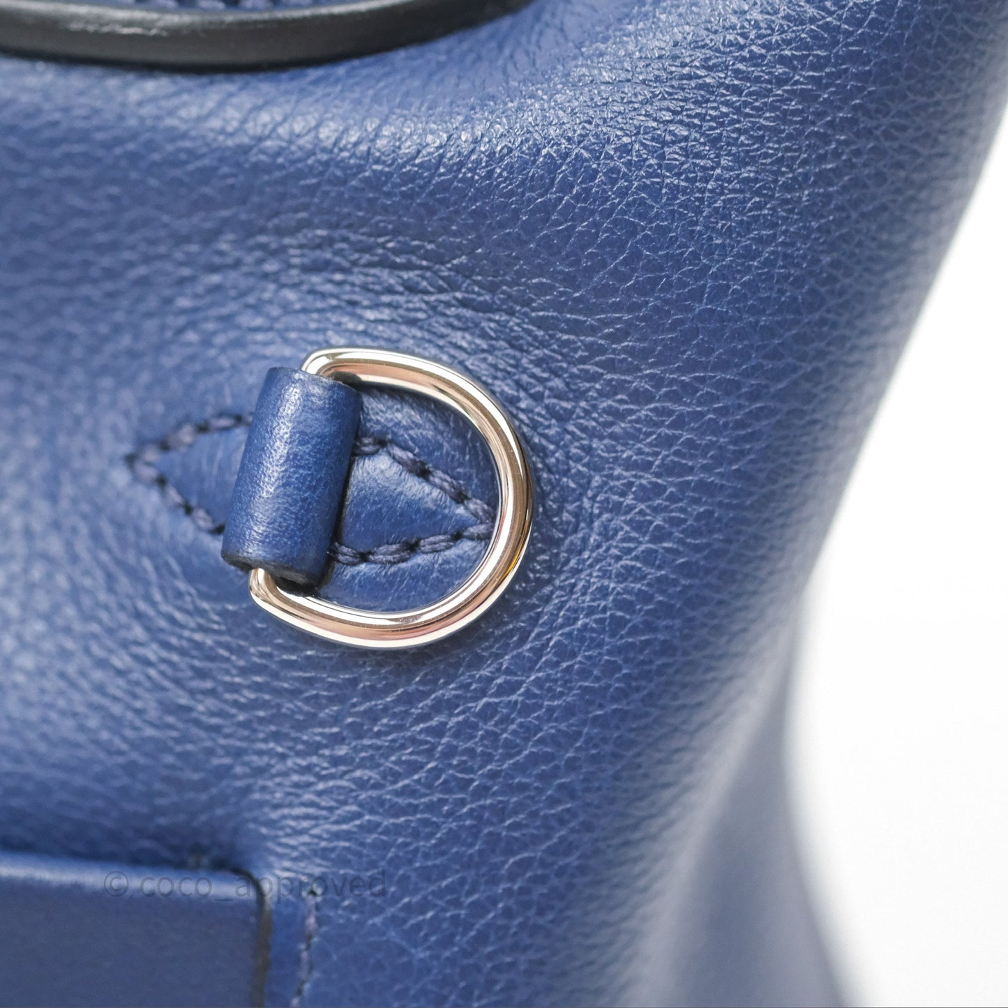 Hermès 24/24 21 Mini Bleu Saphir 73/ Bleu Indigo 76/ Bleu France 71 Evercolor/ Swift Palladium Hardware