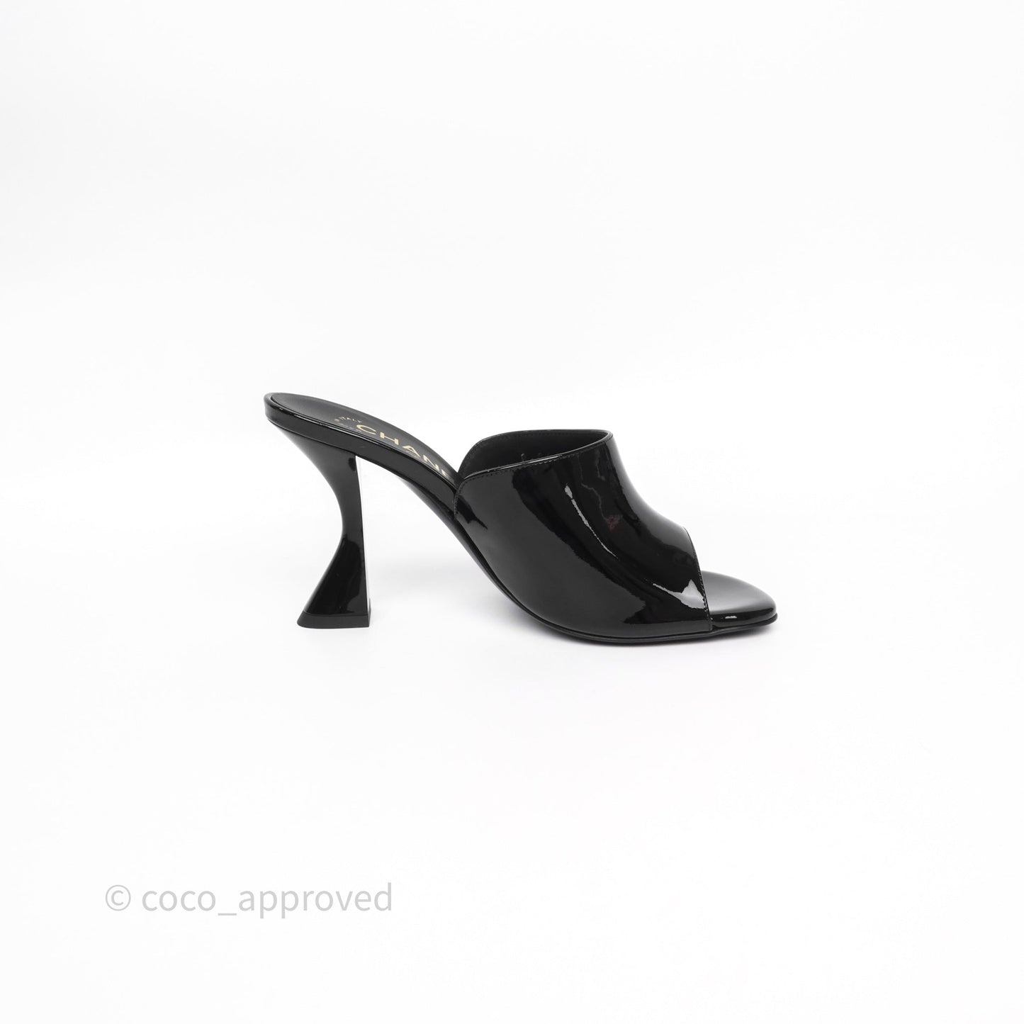 Chanel CC Heels Black Patent Size 36