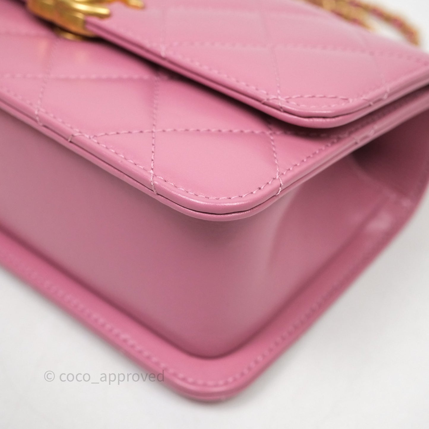 Chanel Quilted Mini Perfect Fit Adjustable Pink Calfskin Gold Hardware