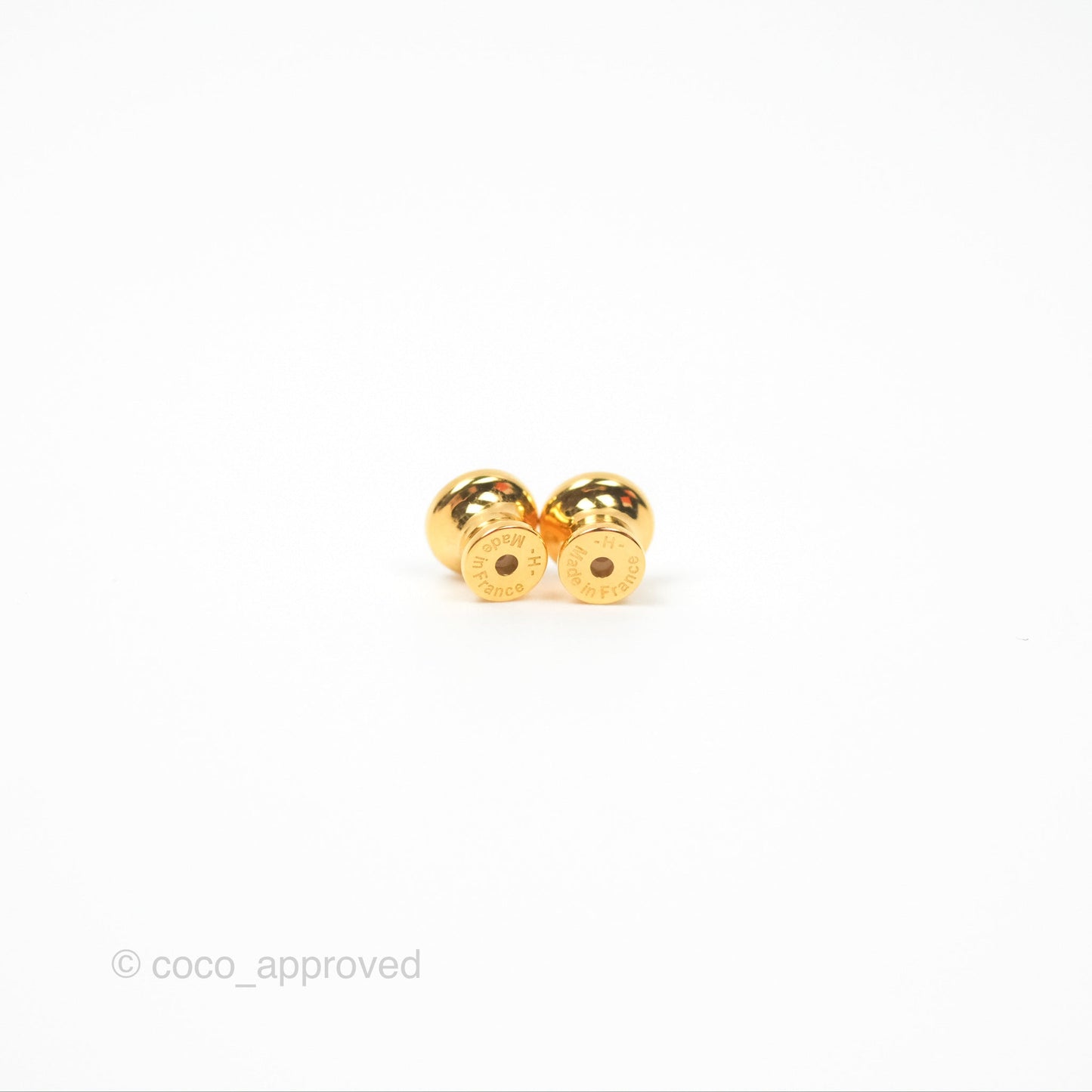 Hermès Mini Pop H Earrings Bleu Lin Gold Hardware